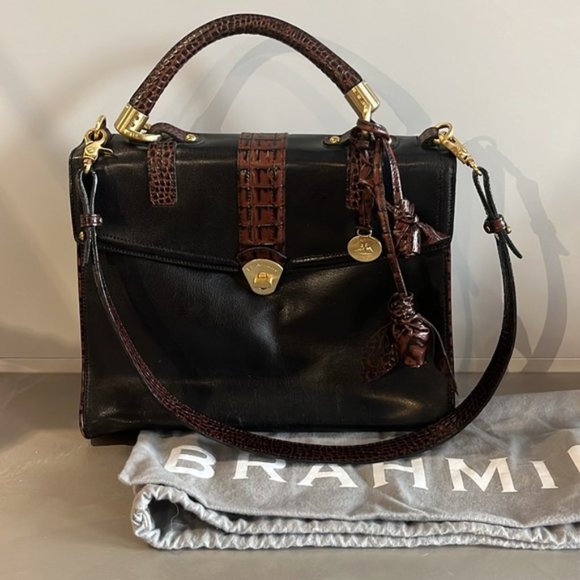 Brahmin Julia Rose Black Lady Tuscan Handbag - Picture 9 of 10